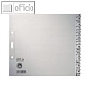 LEITZ Register Papier für DIN A4, 240 x 210 mm, A-Z, 20 Blatt, grau, 1200-85
