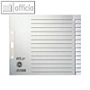 LEITZ Papierregister, DIN A4 halbe H?he, blanko, 15 Blatt, grau, 1224-00-85