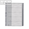 LEITZ Register A-Z f?r DIN A4 ?berbreite, PP 120 my, 20 Blatt, grau, 1260-00-00