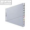 LEITZ Kunststoff-Schr?gregister DIN A4, 10-tlg., blanko, grau, 1270-01-00