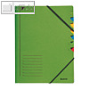 LEITZ Ordnungsmappe DIN A4, Gummiband, F?cher 1-7, gr?n, 3907-00-55