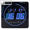 LED-Wand- & Tischuhr FLO LED, Ziffernh?he: 50 mm, Datum/Temperatur, Alu, schwarz