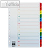 officio Zahlenregister 1-12, 170 g/qm, 11-fach Lochung, Karton, mehrfarbig, 1580