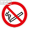 Hinweisschild "Rauchen verboten", (Ø)10cm, selbstklebend, PVC-Folie, rot/schwarz