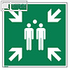Hinweisschild "Sammelstelle ", 400 x 400 mm, nachleuchtend, PVC, gr?n/wei?