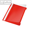 LEITZ Kunststoff-Schnellhefter DIN A5, 250 Blatt, PVC, rot, 4197-00-25