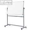 Mobilboard, 100 x 120 cm, drehbar, emaillebeschichtet, magnethaftend, Alu, grau