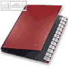 LEITZ Pultordner DIN A4, F?cher A-Z, Hartpappe / PP ?berzogen, rot, 5924-00-25