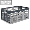 Profi-Klappbox "ben" 45 Liter, PP, 54 x 37 x 28 cm, bis 50 kg, grau / anthrazit