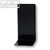Registraturbuchst?tze Metall, schmal, 14 x 12 x 24 cm, schwarz, 1 Paar, 3543090