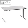 officio Klapptisch, 1.200 x 600 mm, Stahl, lichtgrau/silber, TPMU126GA
