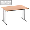 officio Klapptisch, 1.200 x 600 mm, Stahl, buche/silber, TPMU126HA