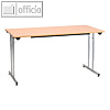 officio Klapptisch, 1.200 x 700 mm, Stahl, ahorn/silber, TPMU127EA