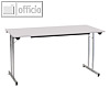 officio Klapptisch, 1.200 x 700 mm, Stahl, lichtgrau/silber, TPMU127GA