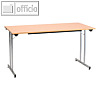 officio Klapptisch, 1.400 x 700 mm, Stahl, ahorn/silber, TPMU147EA
