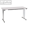 officio Klapptisch, 1.400 x 700 mm, Stahl, lichtgrau/silber, TPMU147GA