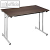 officio Klapptisch, 1.600 x 800 mm, Stahl, wenge/silber, TPMU168WA