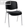 Besucherstuhl ISO, Sitzh?he: 48 cm, stapelbar, 6 kg, schwarz/chrom, 4er Set