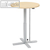 Stehtisch Rund, (?)800 mm, elektr. h?henverstellbar, Metall/Holz, ahorn, 294734
