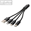 3-in-1 Ladekabel, USB A-Lightning + Micro USB+USB-C, (L)150 mm, schwarz
