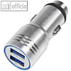 USB-KFZ-Ladeger?t mit integriertem Nothammer, 2x USB-Port, (L)66 mm, Alu, PA0228