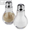 Salz-&Pfefferstreuer in Gl?hbirnen-Form, (H)100 x (?)60 mm, Edelstahl/Glas, 2St.