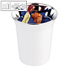 Tischabfall-/Besteckbeh?lter, 1 Liter, (?)130x(H)150 mm, Chrom/Kunststoff, wei?