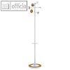 Garderobenst?nder mit 6 Haken & Schirmst?nder, (H)1.78 m, Stahl/Bambus, wei?