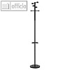 Garderobenst?nder mit 6 Haken & Schirmst?nder, (H)1.78 m, Stahl/Alu, schwarz