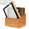 Speisekarten-Mappen WOOD in Holzbox, DIN A4, schwarz, 20 Mappen + Box