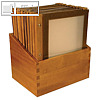 Speisekarten-Mappen WOOD in Holzbox, DIN A4, braun, 20 Mappen + Box