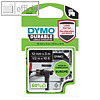 D1-Schriftb?nder High Performance, stark haftend, 12 mm x 3 m, wei? auf schwarz
