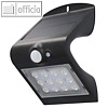 Solar-LED-Wandleuchte mit Bewegungsmelder, (B)106 x (T)105 x (H)121 mm, schwarz