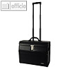 Pilotenkoffer mit Teleskopgriff & Rollen, Schloss, (B)46cm, Kunstleder, schwarz
