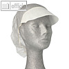 Barett-Hauben mit Schirm, (?)52 cm, Universalgr??e, PP-Vlies, wei?, 1.000 St?ck