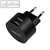 LogiLink USB-Adapterstecker f?r Fast Charging, 2x USB, PA0218