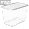 Aufbewahrungsbox BASIC L, 44 Liter, 39 x 58 x 30 cm, Deckel, PP, transparent