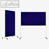 Moderationstafel 100 x180 cm, hoch o.quer, Filzbespannt, rollbar, violett/weiß