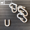 officio Zeichen für Rillentafel - Buchstabe "U", H 30 mm, weiß, 4 Stück, charU