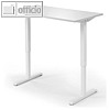 Sitz- / Stehschreibtisch, (B)1.600 x (T)650 x (H)715-1.205 mm, grau / wei?