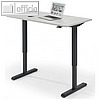 Sitz- / Stehschreibtisch, (B)1.200 x (T)650 x (H)715-1.205 mm, grau / schwarz