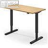 Sitz- / Stehschreibtisch, (B)1.200 x (T)650 x (H)715-1.205 mm, buche / schwarz