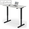 Sitz- / Stehschreibtisch, (B)1.600 x (T)650 x (H)715-1.205 mm, grau / schwarz