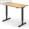 Sitz- / Stehschreibtisch, (B)1.600 x (T)650 x (H)715-1.205 mm, buche / schwarz