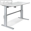 officio Sitz- / Stehtisch, (B)1.600 x (T)800 x (H)725-1.140 mm, grau / alusilber