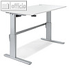 officio Sitz- / Stehtisch, (B)1.600 x (T)800 x (H)725-1.140 mm, wei? / alusilber