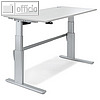 Sitz-/ Stehtisch, (B)1.200 x (T)800 x (H)655-1.305 mm, lichtgrau / alusilber