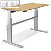 Sitz-/ Stehtisch, (B)1.600 x (T)800 x (H)655-1.305 mm, buche/ alusilber, 264585