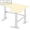 Sitz- / Stehtisch rechtsseitig, B1.800/800 x T1.400/800 x H655-1.305 mm, ahorn