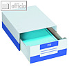 Archiv-Schublade, (B)280 x (T)365 x (H)140 mm, Wellpappe, weiß / blau, 10er Pack